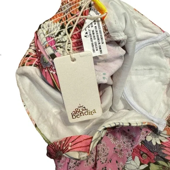 Agua Bendita Alani Maxi Dress in Bloom Floral Patchwork Size S NWT